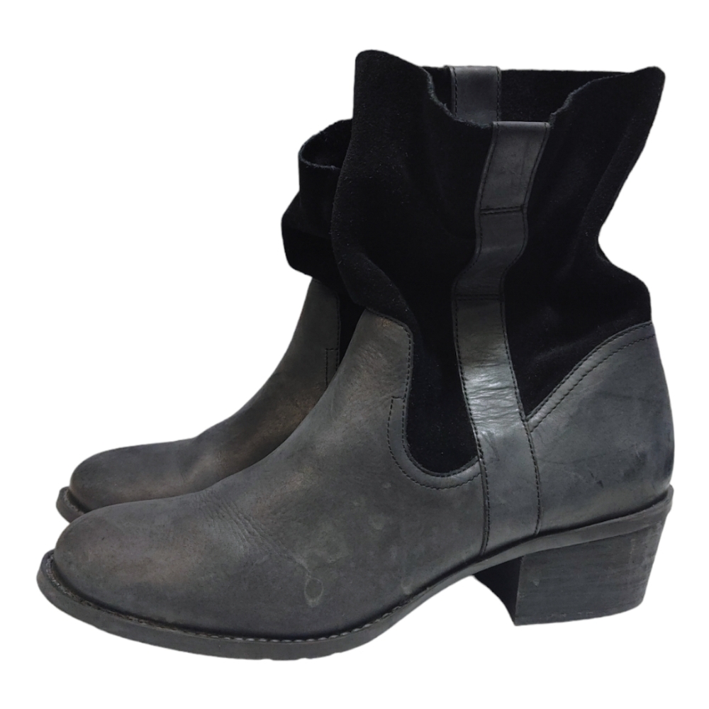 Umberto Raffini Kiki Black Leather Elastic Stretch Ankle Boots Women's Size 40 8 - Picture 3 of 9